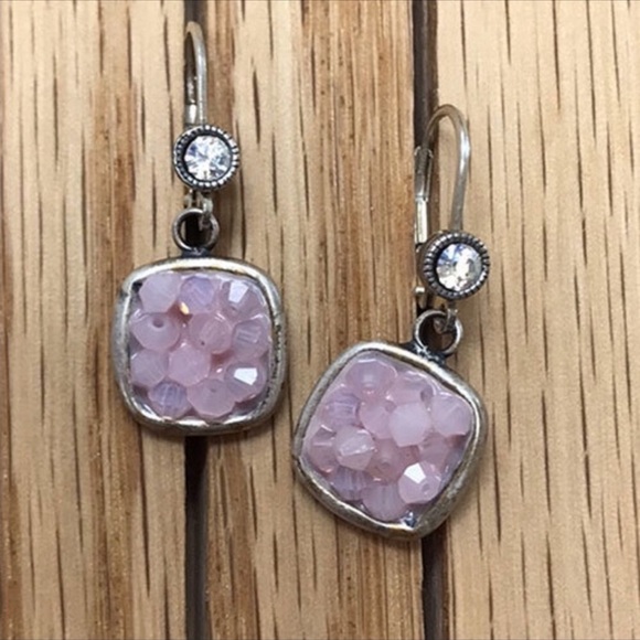 Liz Palacios Swarovski Pink Rock Candy Crystal Earrings-Boutique - Picture 4 of 6